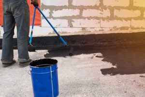 Bitumen primer coating on the floor UAE