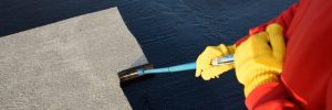 Bitumen waterproof coating on the concrete roof Dubai