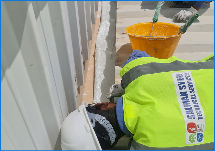 GRP Lining for Roof Gutters, Overlapping Joints, and Cracks, Almarai Abu Dhabi
