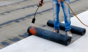 application of torch on bitumen membrane system on flat roof by slaman syed technical services