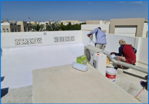 application of waterproof coating to seal cracks on the roof by salman syed technical services